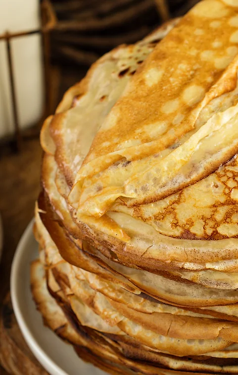 Stack of Russian crepes